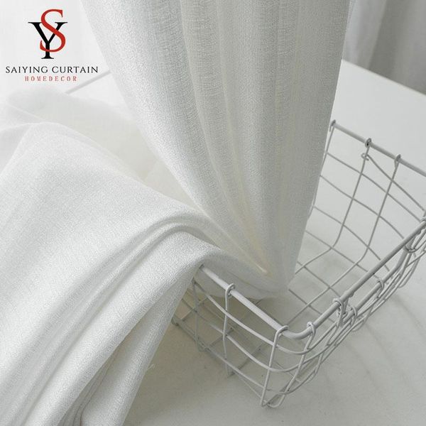 

curtain & drapes modern opaque white tulle window curtains for living room solid sheer voile bedroom thicken drape blind panels