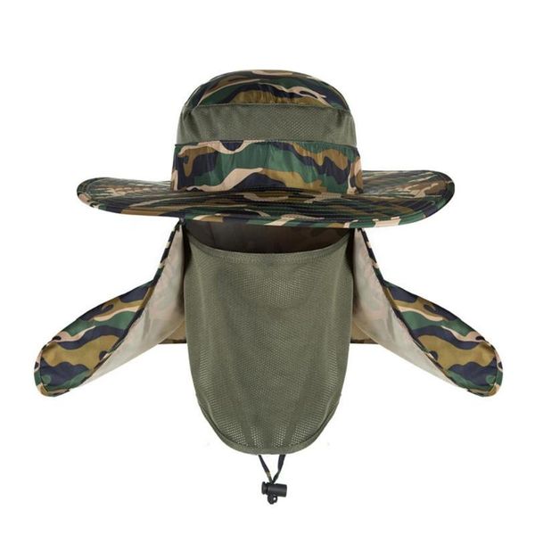 

outdoor hats travel fishing fisherman neck face uv sun protection flap cap hat adjustable and removable caps, Black;white