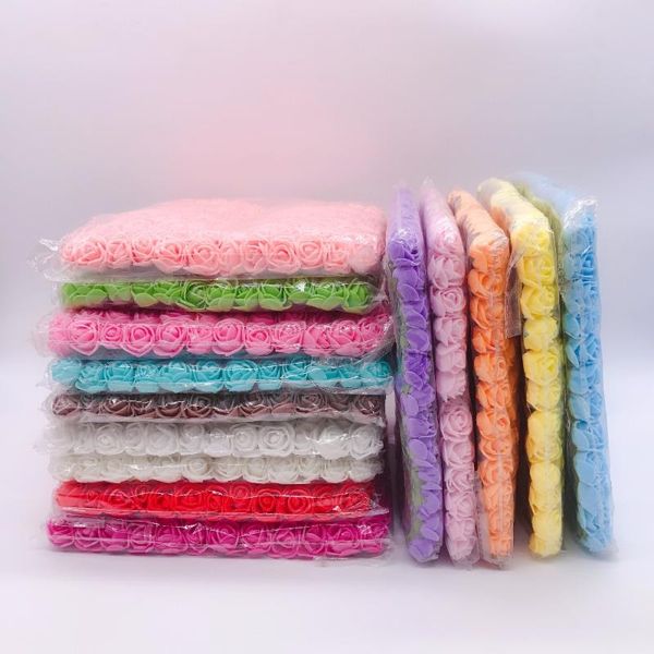 

144pcs 2cm mini foam roses for home wedding fake flower decora scrapbooking diy wreath gift box artificial bouquet decorative flowers & wrea