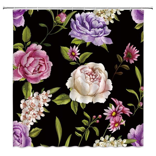 

colorful abstract shower curtain watercolor abstract spring floral fashion print polyester fabric bathroom decor set 70Ã70 inch