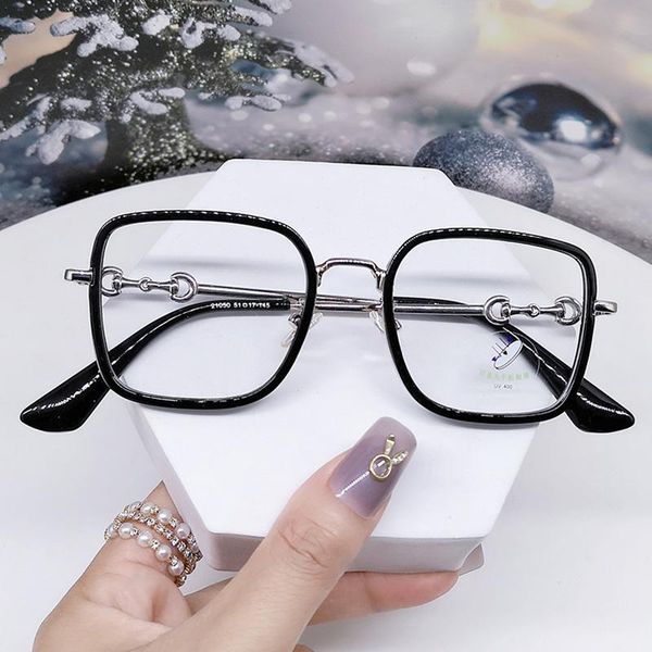 

sunglasses anti-blue eyeglasses alloy round light glasses frame for women vintage elegant computer female clear lens shade, White;black