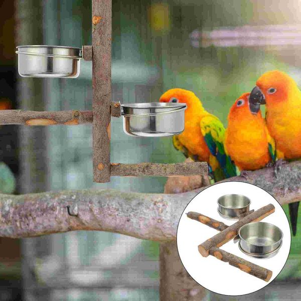 

bowls 1pc parrot perch with bowl small to medium birds playing stand