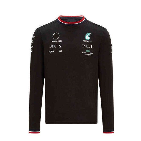 

mens petronas luxury brand sweatshirts t shirts mercedes amg f1 formula one racing women casual long sleeve t-shirts benz lewis hamilton tea, White;black