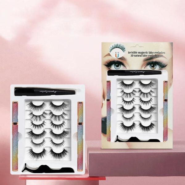 

false eyelashes pestaÃ±as 3d lashes extension magnetik eye liner magnetique delineador pince faux cils magnetic and eyeliner set box