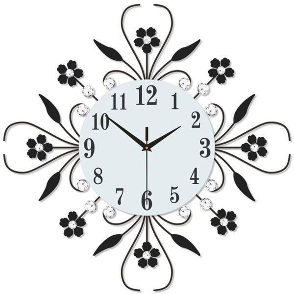 

metal fashion quartz exquisite home wall clock art 3d modern flower shape hanging office silent decorative clocks