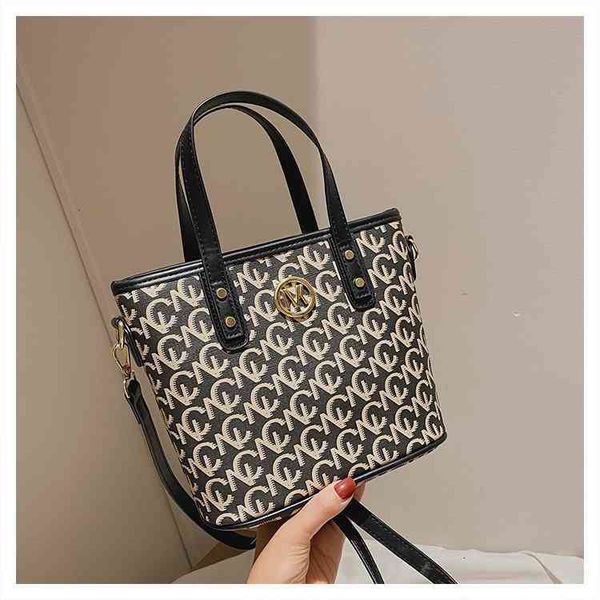 

bags handbags wallets 2021 korean women's dog tooth cabe basket bucket one shoulder high-capacity messenger hand small, Black;red