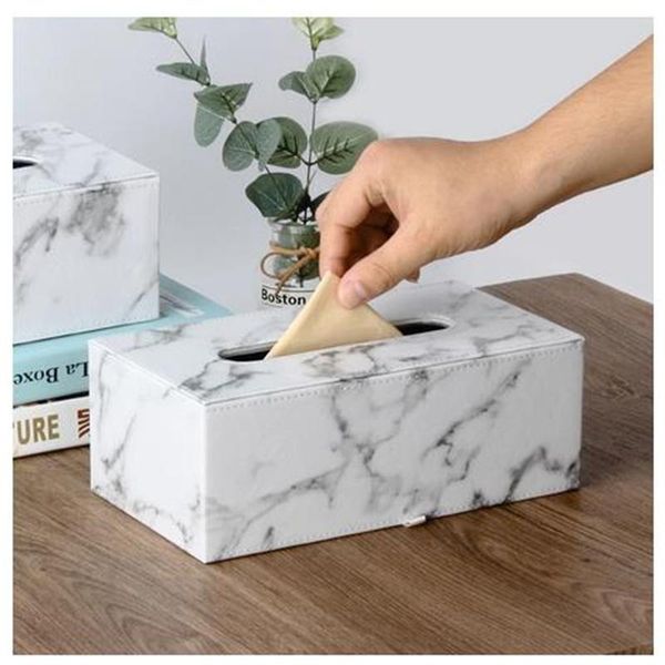 

tissue boxes & napkins ever perfect modern marble rectangle faux leather box napkin toilet paper holder case dispenser home decoration