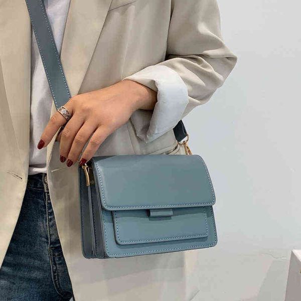 

solid color pu leather crossbody bags for women 2021 luxury quality shoulder simple female handbags and purses