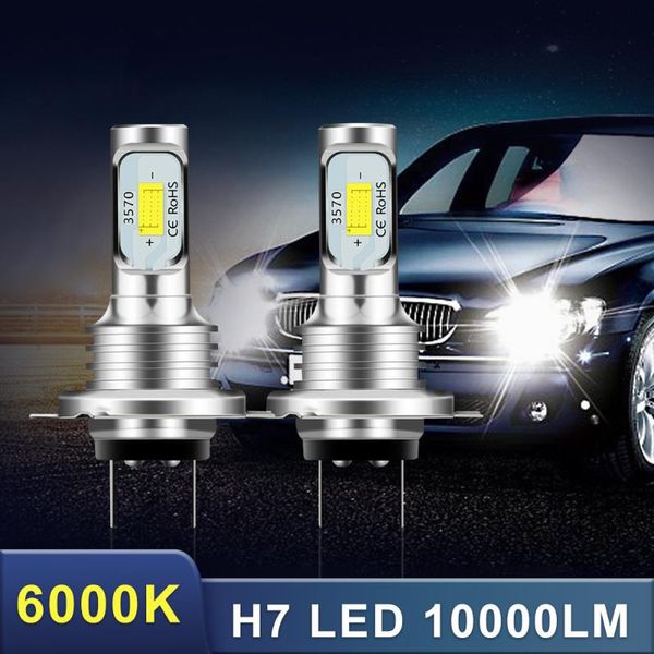 

car headlights 10000lm 6000k 80w h7 csp 3570 led chips headlight kit hi or lo beam bulbs white ip68 waterproof canbus headlight, fog light