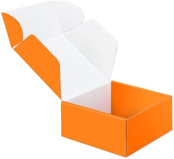 

packing boxes packapro orange 4x4x2 inch cardboard corrugated mailer boxes,packing box, 25 pack small box