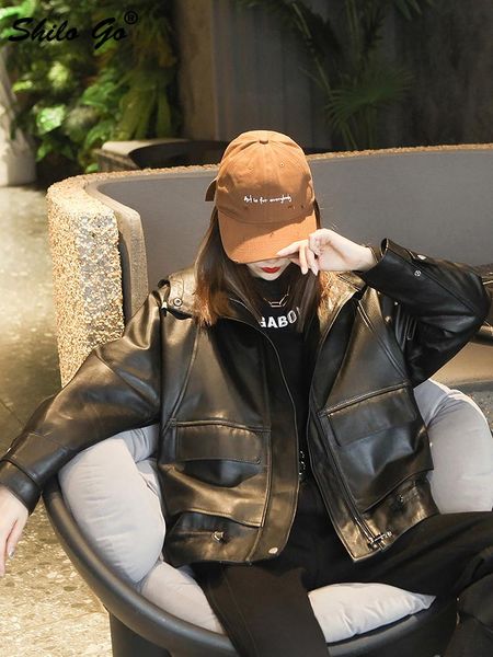 

women's leather & faux b-8-299, Black