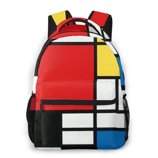 

backpack piet mondrian school bags casual for teenager girls shoulder bag travel