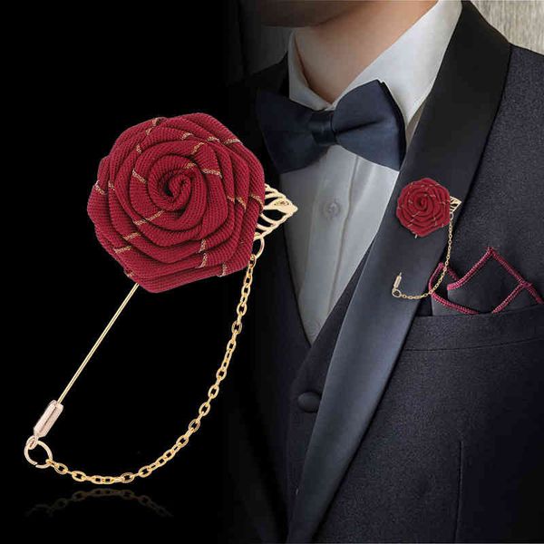 

brooch suit host male and female collar pin versatile rose man wedding bridegroom men's, Gray