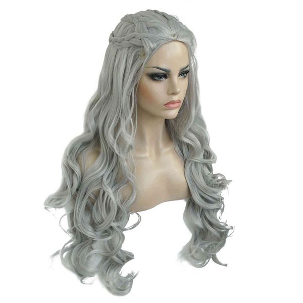 

strongbeauty daenerys targaryen dragon princess cosplay wig halloween costume wigs synthetic 32" in net weight 500g, Black;brown