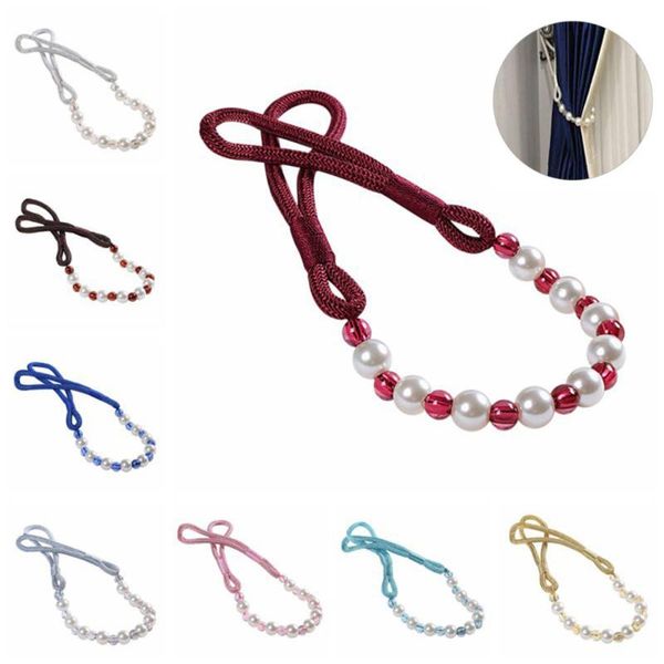 

curtain & drapes 2pcs/set crystal pearl tieback holder holdback home decorative accessories
