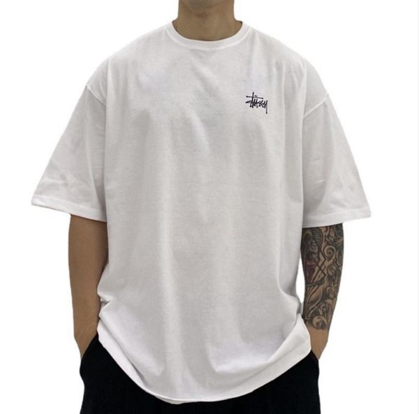 

fitness sports half-sleeved t-shirt men and women casual trend short-sleeved large size loose five-point sleeves stutsi new, White;black