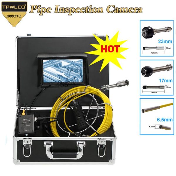 

20m/30m/40m/50m pipe pipeline camera inspection support video recorder 7inch 23/17/6.5mm drain sewer industrial endoscope ip cameras