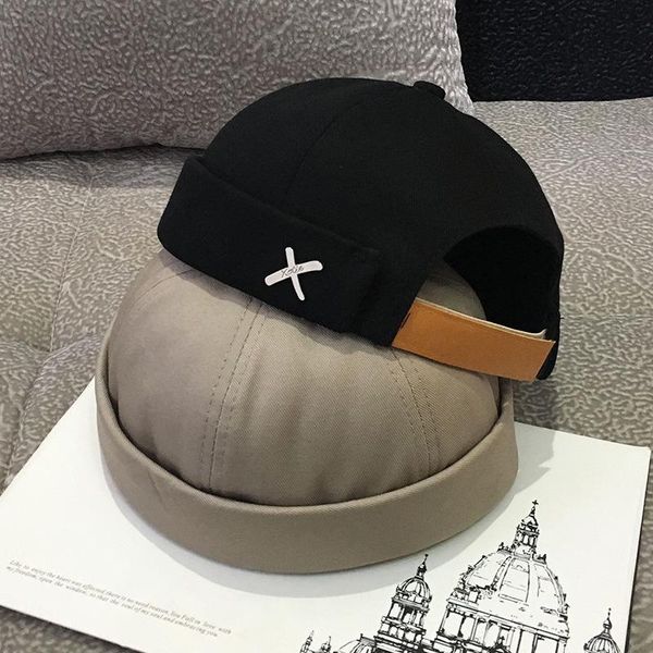 

beanies vintage dome hat mens solid color velvet for men docker sailor crimping brimless skull caps casual hip hop cap