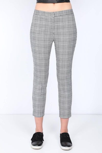 

women's pants & capris articulated wheel plaid fabric, Black;white