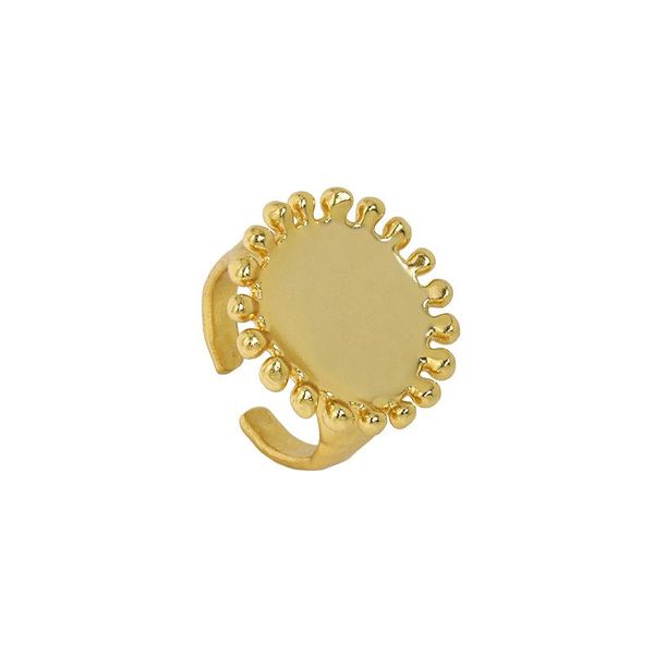 

cluster rings shanice 925 sterling silver minimalist design geometric sunflower texture opening ring gift for women personalized party jewel, Golden;silver