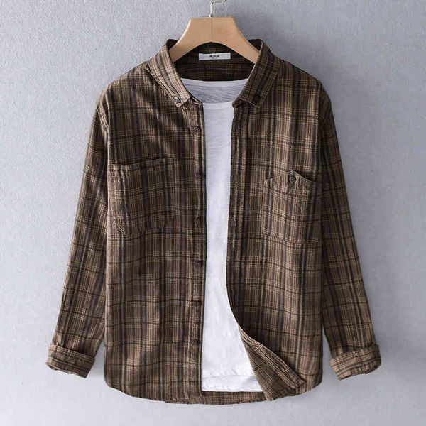 

men's t-shirts design 100% cotton brand plaid long sleeve fashion for men casual spring shirt mens comfortable shirts male f6d5, White;black