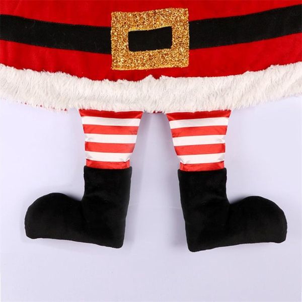 

christmas decorations 2021 party decoration santa claus feet tree base apron xmas fashion floor mat cover home #3