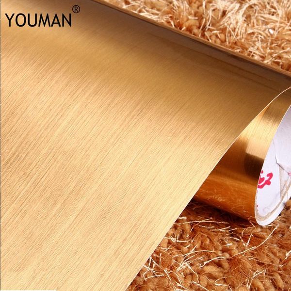 

wallpapers youman3d modernthick gold and silver brushed color film pvc self-adhesive wallpaper furniture refurbished waterproof