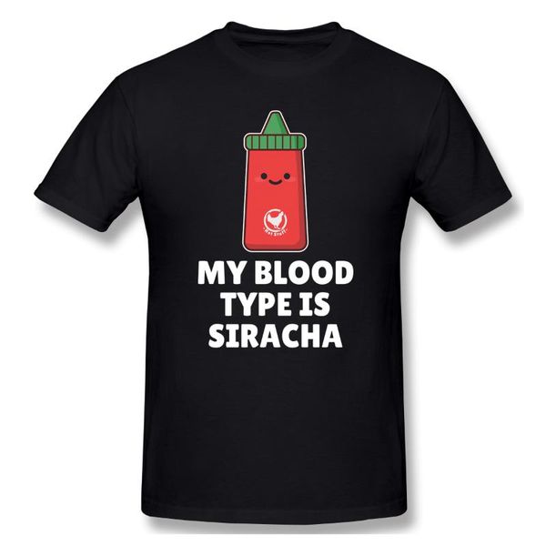 

men's t-shirts my blood type is sirachas basic short sleeve t-shirt cute r338 tees eur size, White;black