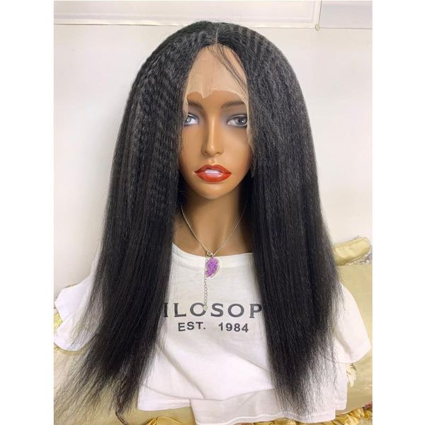 

synthetic wigs 180% density 26 inch long silky straight lace front wig for black women preplucked babyhair heat glueless daily