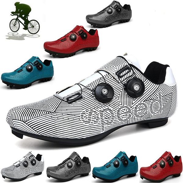 

cycling shoes professional men women mountain bike self-locking breathable racing road sports sneakers footwear, Black
