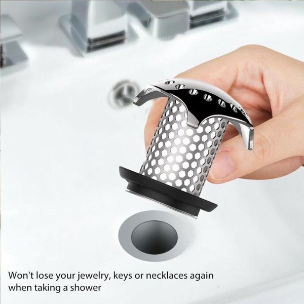 

kitchen faucets bath tub stainless steel drain protector floor ser hair catcher strainer+4 rubbers filter