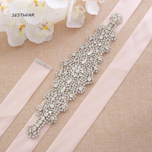 

wedding sashes hand beaded crystal belt elegant bridal rhinestones for evening dress j115s, White