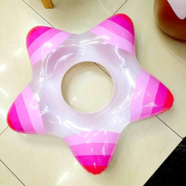 

inflatable children's toy swimming circle five pointed star life buoy baby armpit ring shame color changing water, Blue
