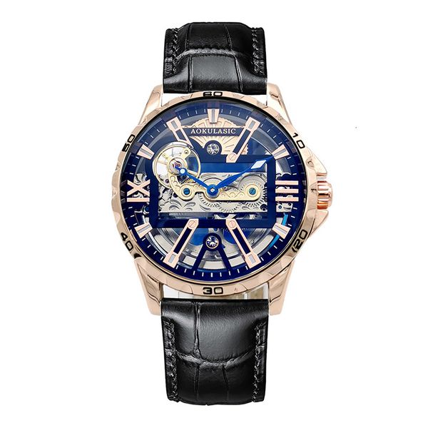 

trendy fashion mechanical clock men casual mark two pin design male wire weather beautiful surface waterproof 2021 new, Slivery;brown