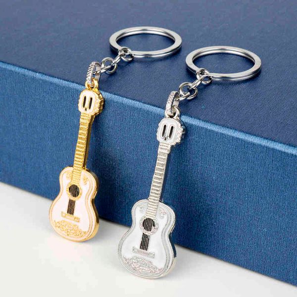 

guitar model metal keychain and bag pendant jewelry keyring beautiful gift -50, Silver