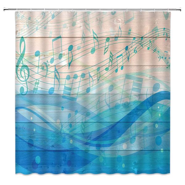 

music notes shower curtain rustic wooden board music lover farmhouse decor fabricwith hook