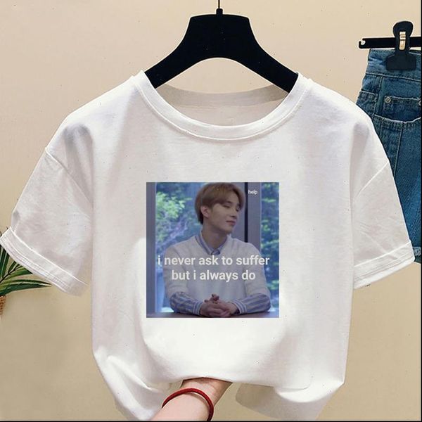 

women t shirts summer white short sleeve shirt for ateez printed with star print harajuku korean