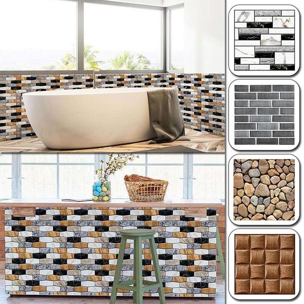 

wall stickers 1pc 30x30cm 3d sticker diy for living room background brick self adhesive mosaic wallpaper home decoration