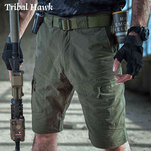 Homens shorts estilo militar tático shorts shorts exército respirável roupa seca rápida summe casual multi bolso preto trabalho curto h1210
