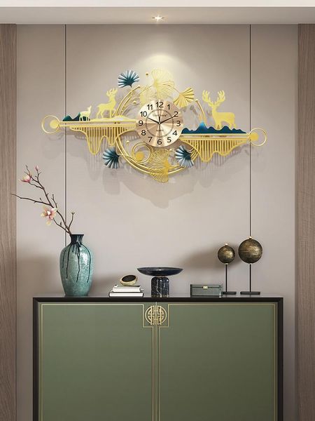 

wall clocks chinese clock and watch living room fashion light luxury silent european