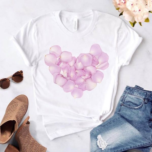 

pink printed women is fashion words 3d printing short slim t-shirt summer casual round neck short short sleeve t-shirt, White