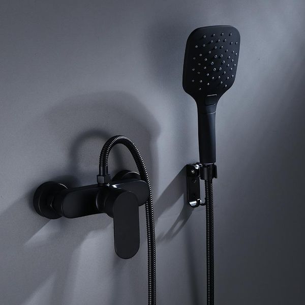 

bathroom black shower faucet set copper with hand head mixer for cold and sets