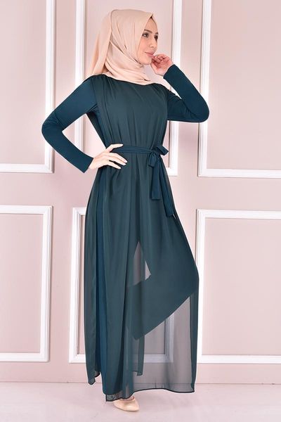 

ethnic clothing chiffon jumpsuit dress emerald end5118, Red