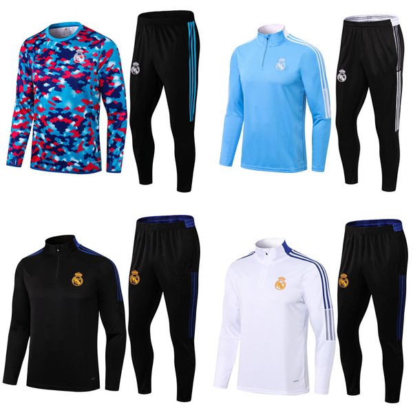 

21 22 real madrid jerseys soccer tracksuit asensio track suits jacket 2021 2022 hazard chandal training isco camavinga sports wear, Black;yellow