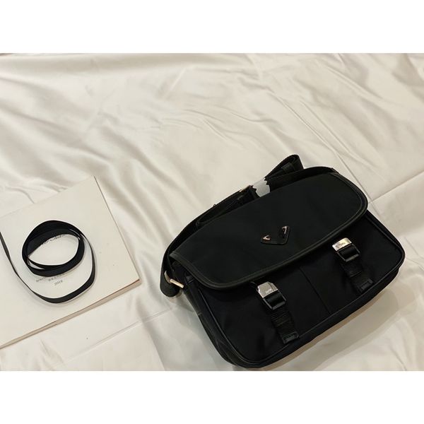 

wholesale men and women canvas cross body bag handbag satchel waterproof classic shoulder parachute fabric purse, Black