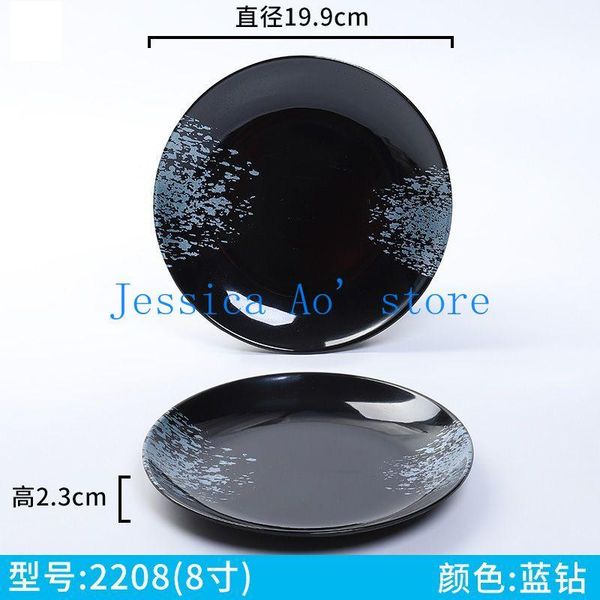

2pcs 15-25cm classic black steak plates round dinner set flat charger plate buffet dishes and dinnerware &