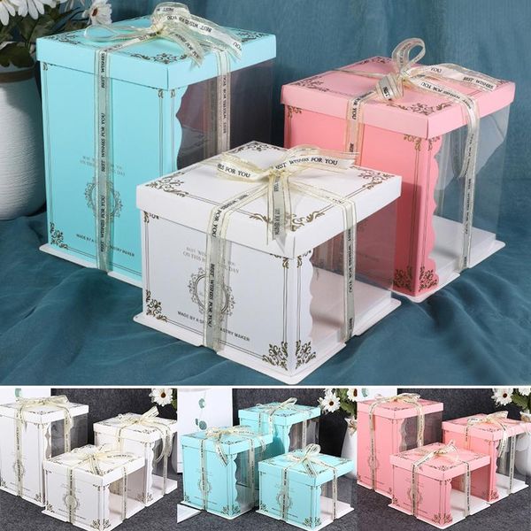 

gift wrap translucent sweet packaging box cake storage birthday wedding valentine party dessert wrapping