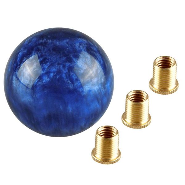 

shift knob marble style round gear m12 x 1.25 with adapters fit for automatic 5-speed 6-speed cars(navy blue)