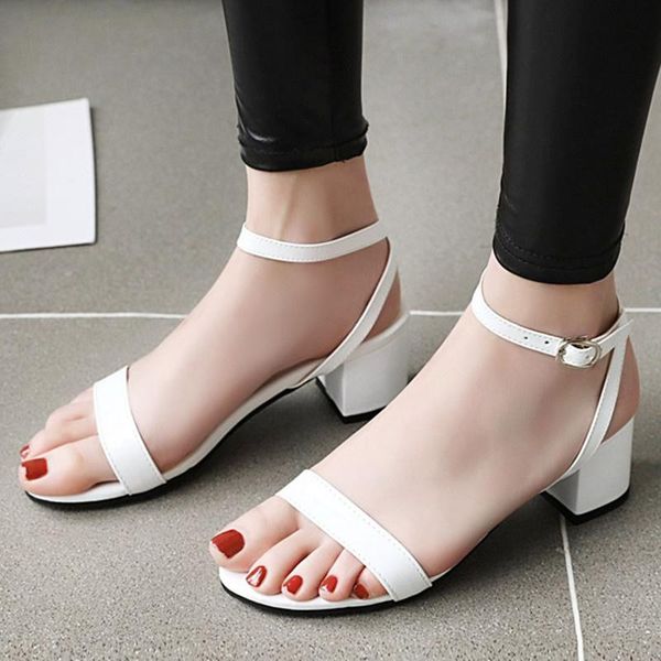 

sandals fashion thick heel simple wrap summer 33 32, Black