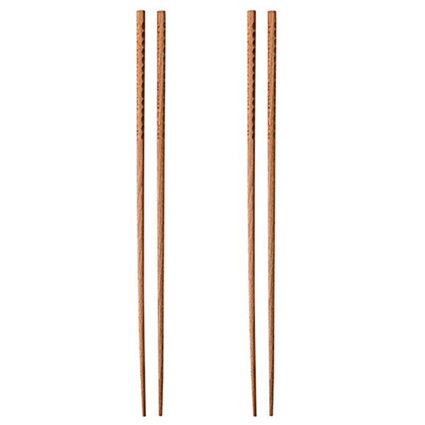 

chopsticks 2pairs noodles fried non slip utensil japanese style wooden cooking home pot anti scald super long durable